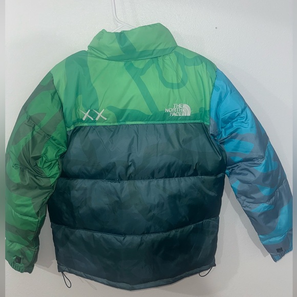 The North Face x KAWS 1996 Nuptse Puffer Jacket Green/Blue Camo BRAND NEW - Picture 4 of 5